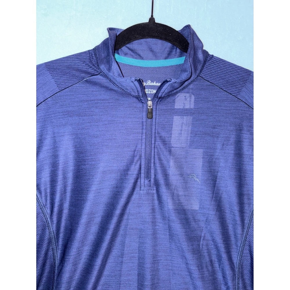 Tommy Bahama Men Palm Coast Half Zip IslandZone Pullover Ocean Deep blue wicking - Picture 2 of 8